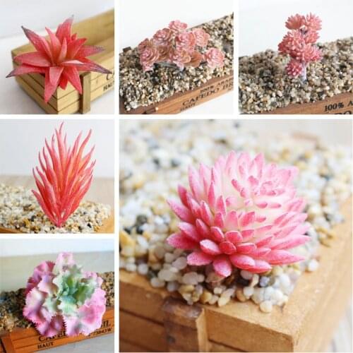 39Styles Red Artificial Succulents Plants DIY Flower Arrangement Accessories Home Garden Decor Fake Plants Desktop Mini Bonsai