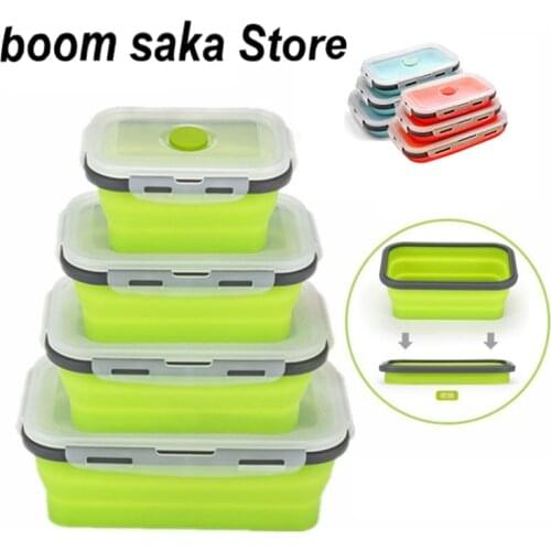 Food Lunch Box Portable Bowl Colorful Folding Outdoor picnic party Food Container Lunchbox 350/500/800/1200ml Eco-Friendly