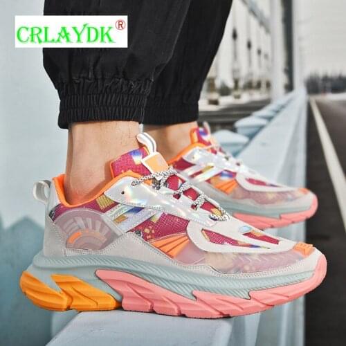 CRLAYDK Color Matching Men Platform Increased Youth Boys Sneakers Outdoor Cool Shoes Breathable Running Sports Students Trainers