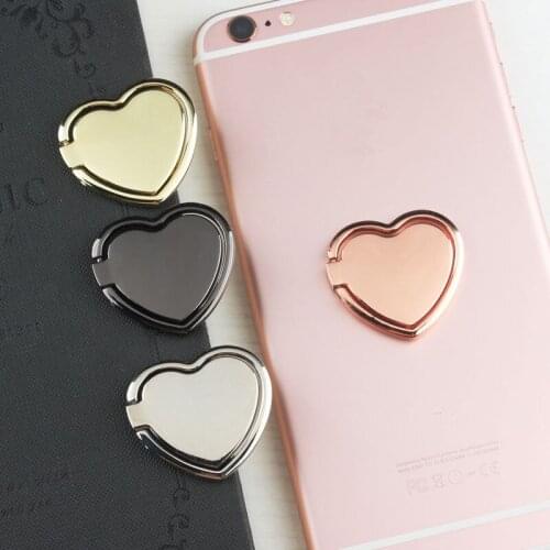 Hot Sales 1 Piece High Quality Magnetic Metal Finger Ring Mobile Phone Holder Stand Love Heart Pattern Smartphone Housing Ring