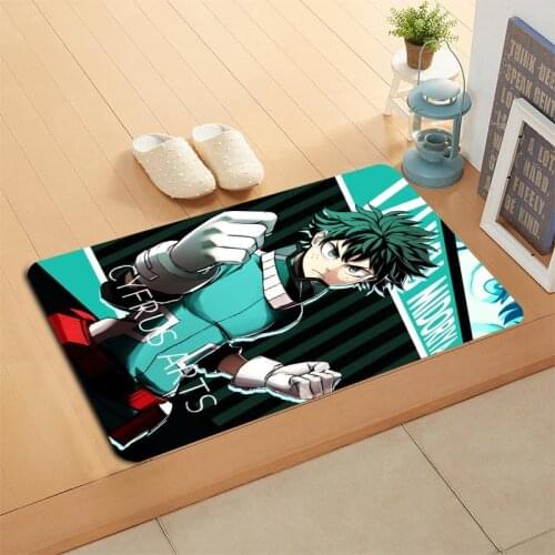 Midoriya Izuku Boku No Hero Academia Doormat Floor/Bath Mat Flannel Sponge Fabric 3D Printed Shaggy Decoration For Bedroom 0629