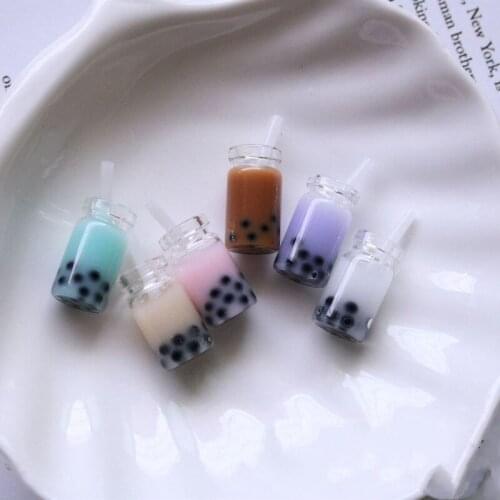 10Pcs DIY Miniature Decoration Lemon Water Cup Simulation Cup Drink Pearl Milk Tea Model Toy Dollhouse Miniature Accessories
