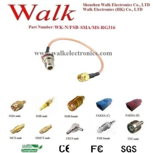 N female SMA male rg316 cable, N SMA rg316 jumper cable