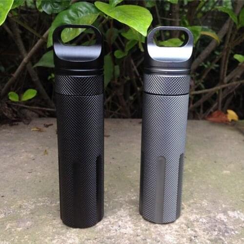 Outdoor Strong CNC Waterproof Emergency First Aid Kits Safety Survival Pill Bottle Aluminium Camping EDC Tank Box for Cigarettes