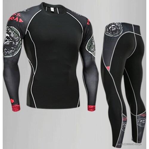 New Compression Mens Sport shirt Quick Dry Running sets Clothes Sports Joggers Training Gym Fitness Tracksuits Running T-shirt