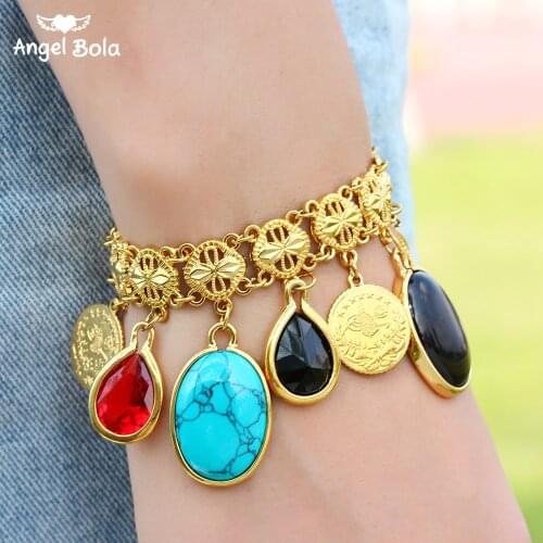 Oman Coin Turkey Coin Bracelet for Women Gold Color Turks Simgesi Osmanli Turasi Muslim Islam Bangle Arab Allah Jewelry