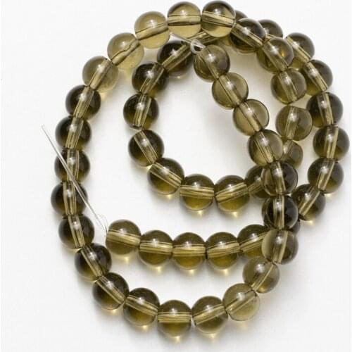 Wholesale Brown Glass Beads Charm Bracelet Natural Stone Round Loose Beads Necklace Bracelet Earrings DIY 4mm 6mm 8mm 10mm 12mm