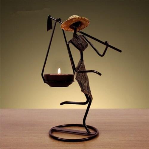 Candle Holder Beautiful Nordic Candlestick Abstract Iron Men Design Candle Holder Home Bar Restaurant Decor