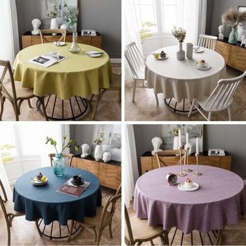 Polyester Round Table cloth Table Cover Solid Color Tablecloth for Christmas Birthday Wedding Party Hotel Decoration navidad