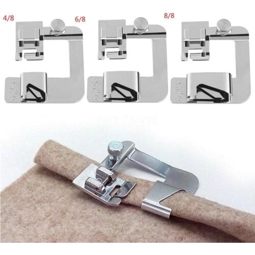 3Pcs 13/19/22mm Domestic Sewing Machine Foot Presser Foot Rolled Hem Feet For Brother Singer Sewing Accessories