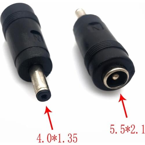 2.1 x 5.5 mm female to 4.0 x 1.35 mm male 180 Degrees DC Power Connector Adapter Laptop 5.5*2.1 to 4.0*1.35