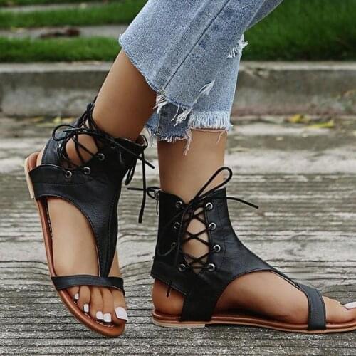 Sandals ladies wedge heel open toe fish mouth foreign trade Roman style sandals shoes cashmere zipper large size sandals