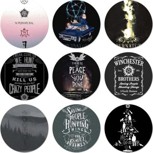 Supernatural SPN TV Badge Brooch Pin Accessories For Clothes Backpack Decoration gift 58mm