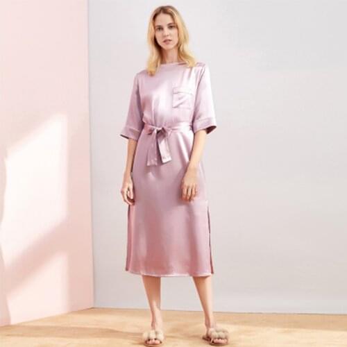 Women Real Natural Silk Women 100 Silk Nightdress Spring / Summer 19 Mumi Suede CrepeNightgown