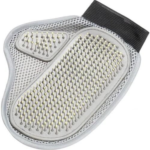 1PC Pet Massage Dog Cat Glove Hair Cleaning Brush Stainless Steel Pets Grooming Glove Remover Bath Cat Cleaning Combs Tools