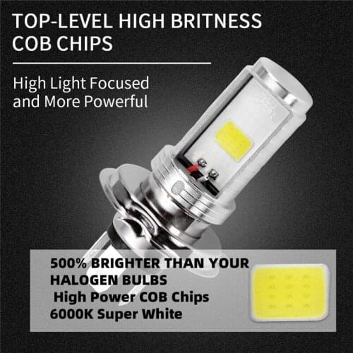 1pc LED Motorcycle Headlight H4 Bulbs CSP Lens Hi Lo beam Moto Lamp White Fog Lights Car Accessories