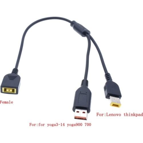 DC Adapter Square Female to Special USB & Rectangle Charger Male Cable for Lenovo thinkpad for yoga3-14 yoga900 700