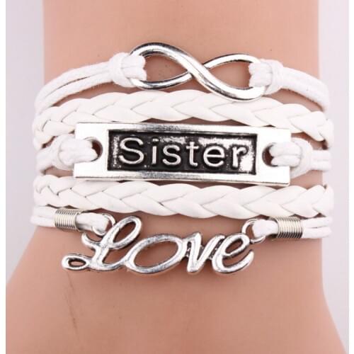 2018 Handmade Antique Infinity Mom Grandma Sister Letters Heart Charm Bracelets & Bangles for Women