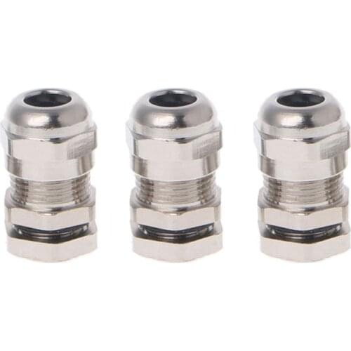 3PCS Stainless Steel PG7 3.0-6.5mm Waterproof Connector Metal Fixing Cable Gland