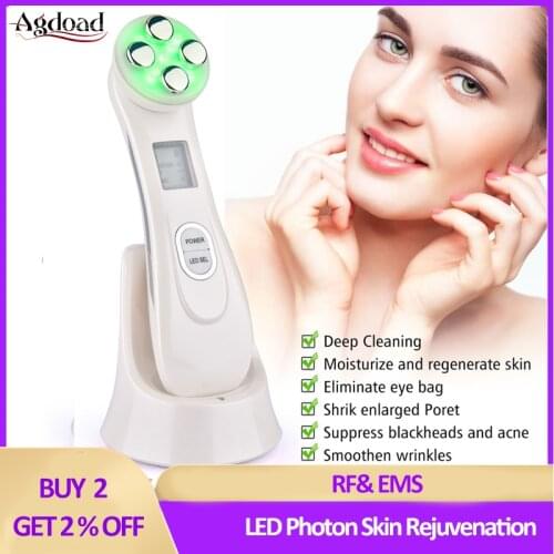 5in1 RF&EMS Radio Beauty Instrument Face Beauty Pen Radio Frequency LED Photon Face Skin Rejuvenation Remover Wrinkle