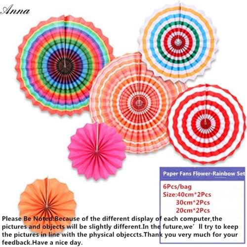 6pcs/lot Colorful DIY Handcraft Paper Fan Stripe Dot Round Wheel Disc Party Wall Decor Kindergarten Kids Birthday Toys On Sell