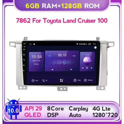 6G+128G QLED Android 10 for Toyota Land Cruiser 100 Car Multimedia Player Radio GPS Navigation LC100 for Lexus LX470 autoradio