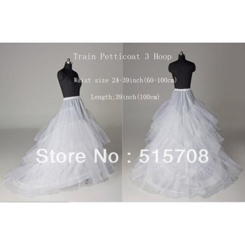White PLUS SIZE 2 HOOP LONG TRAILING A LINE WEDDING GOWN CRINOLINE PETTICOAT UNDERSKIRT