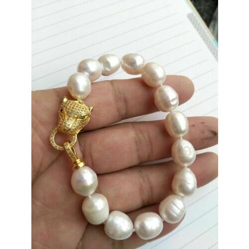 HOT HUGE AAA 10-13MM South Sea White Pearl Bracelet 7.5-8 Inch