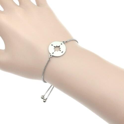 Compass Stainless Steel Bracelet Femme Bracelets For Women Love Jewelry Best Friend Gifts Bracelet