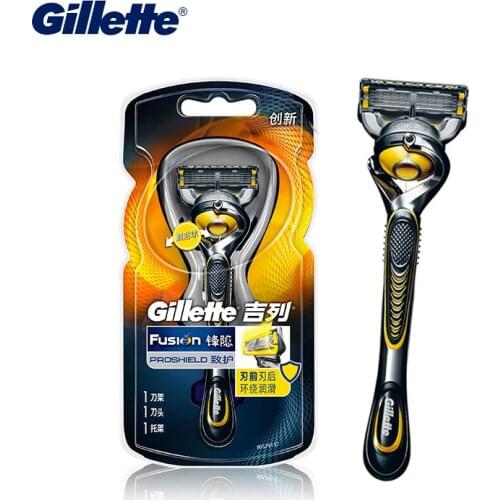 Gillette Fusion Proshield Razors Flexball Beard Shaving Machine Washable Shaver Genuine New for Men Face Care 1 Holder 1 Head