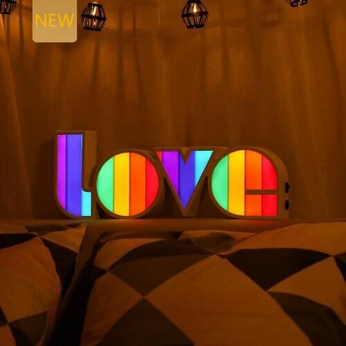 Letter LOVE Alphabet Lights LED Lamp Decoration Night Light for Party Bedroom Wedding Birthday Christmas Decor Girl Gift