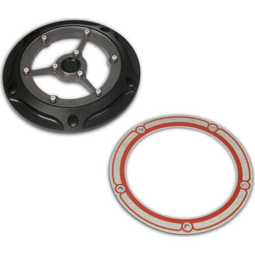 Black Derby Cover road king Points Covers street glide timing cover For harley Electra Glide Softail dery cover 5 holes