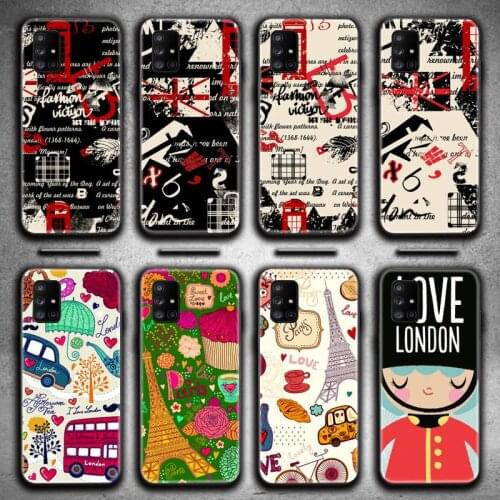 Big Ben London Eiffel Tower Paris Phone Case For Samsung Galaxy A21S A01 A11 A31 A81 A10 A20E A30 A40 A50 A70 A80 A71 A51
