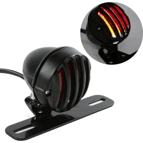 Motorcycle Retro License Plate Holder Tail Light Taillight With Mounting Bracket For Harley Chopper Bobber Cruiser Triumph