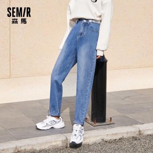 SEMIR Jeans Women Cotton Wide Leg Pants High Waist Slim 2021 Spring And Autumn New Loose Ladies Trousers Ins