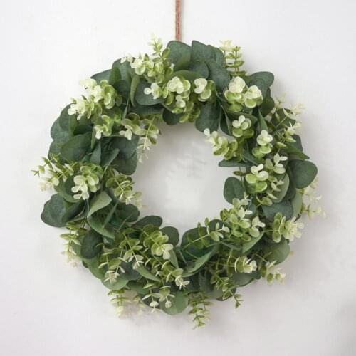 44cm Artificial Leaves Leaf Threshold Garland Party Home Door Hanging Ring Decor Artificial Garland Leaf Design Home Decoration