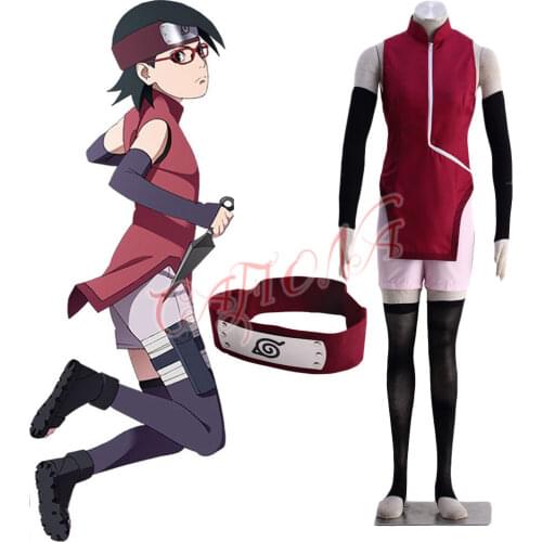 Halloween Costumes for Women Sarah Uchiha Naruto BORUTO Cosplay Costume Adult Anime Outfits Headband Gift