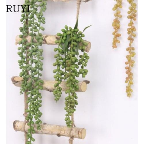 Simulation plants rattan Large pearl bean lover tears beans High quality soft rubber home decoration accessories Wall vines 2pcs