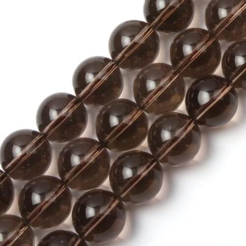 Round gray smokys quartz GEM beads natural stone beads DIY spacer loose beads for jewelry making strand 15" wholesale
