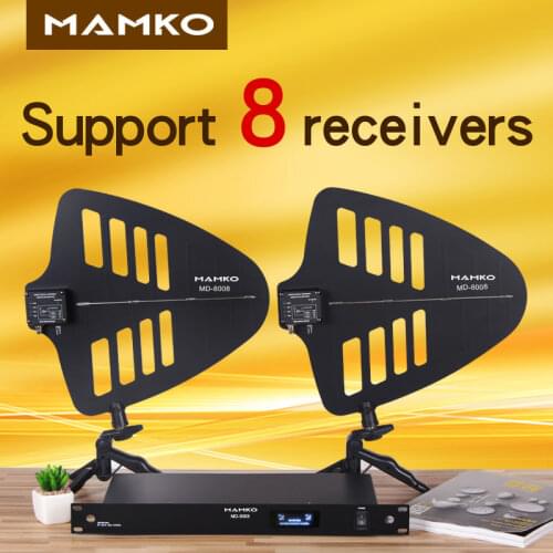 MAMKO 8 channels Signal Amplifier Antenna Distribution system Antenna Amplifier for UHF wireless microphone Stage Performance