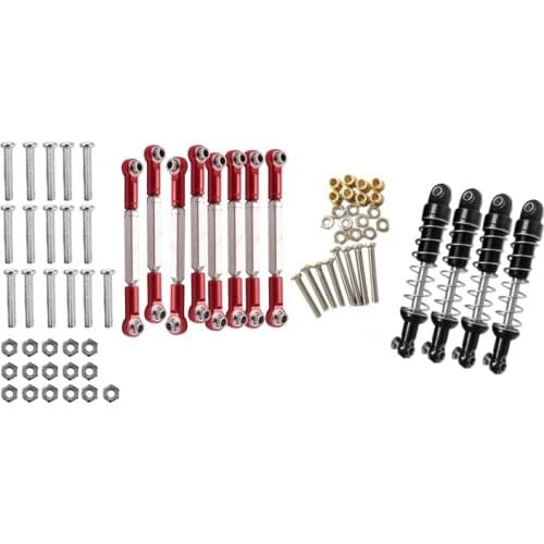 Metal Tie Rod for WPL 1:16 Henglong Truck Parts with 4Pcs Shock Absorber Damper for WPL C14 C24 MN D90 D91 D99S RC Car