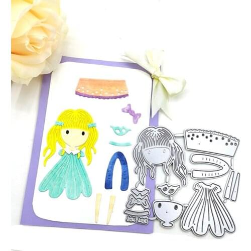 Beautiful Girl Metal Cutting Dies Stencil Scrapbooking DIY Album Stamp Paper Card Embossing Decoration 85DA