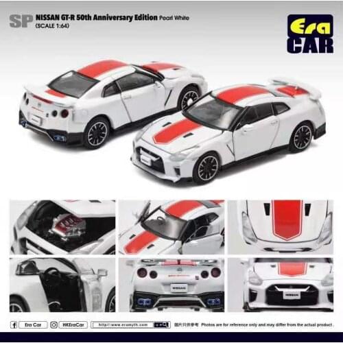 Era Car 1:64 Nissan GT-R 50th Anniversay Edition Bayside white-red Diecast Model Car