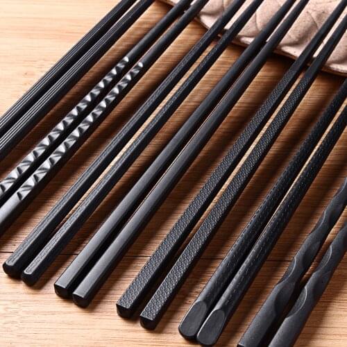 Japanese chopsticks black non-slip chopsticks set Chinese cookware tableware kitchen accessories 1 pair 7 kinds