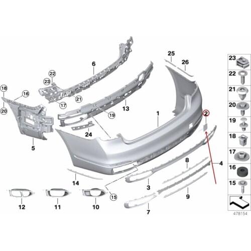 Rear bumper cover Trailer hook cover Suitable for 7 Series G12 730LI 750 760b mw2016-2017 Traction cover Rear cover Hook cover