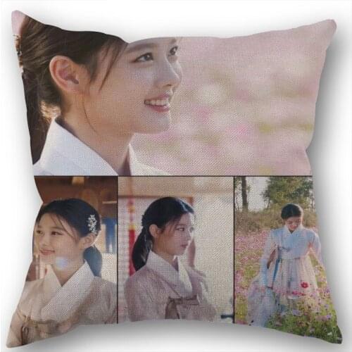 KPOP Kim You Jung Pillowcase Cotton Linen Fabric Square Zippered Pillow Cover For Home Wedding Decoration 45X45cm Not Fade