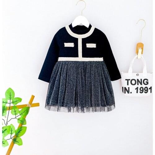 Girls Dresses 2021 Spring Fall New Toddler Girl Patchwork Vintage Vestido Party Birthday Ball Gown Tutu Dress Baby Clothes