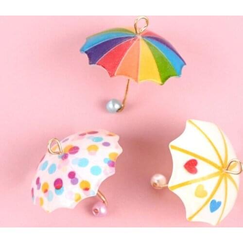 5pcs/pcs Umbrella Resin Charms Cute Pendant Earring DIY Fashion Jewelry Accessories Flatback Cabochon