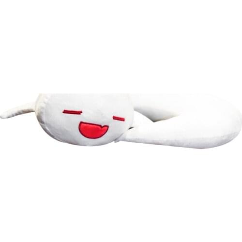 Hot Game Genshin Impact Plush Doll Zhongli Dragon White Ghost Cartoon Cosplay Stuffed Neck Pillow U Shaped Pillow Cushion