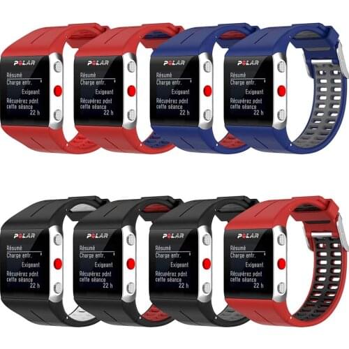Watch Strap Replacement Dual-color Watch Band Bracelet for Polar V800 GPS Smart Watch Repair Part